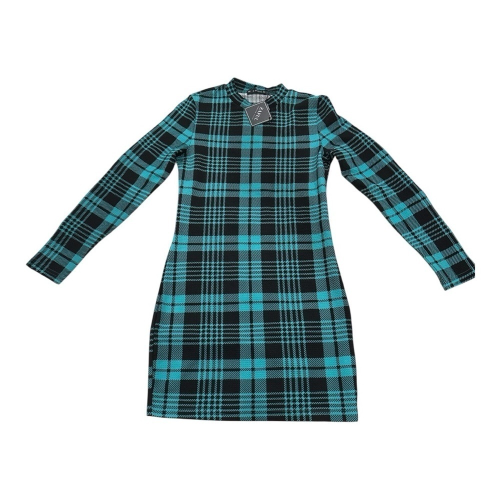 Zaful Black and green Plaid Dress